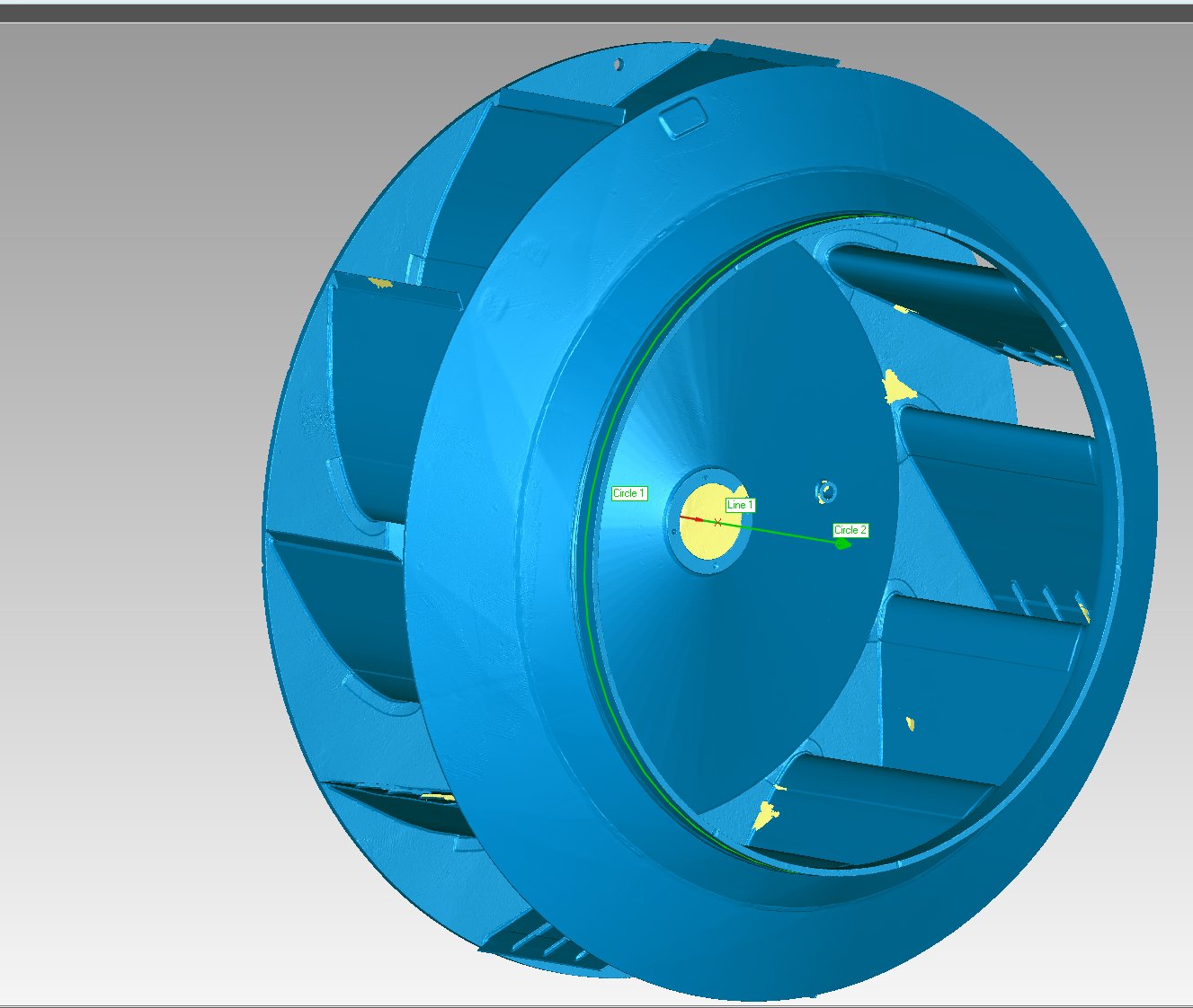 3D mesh model of fan impeller