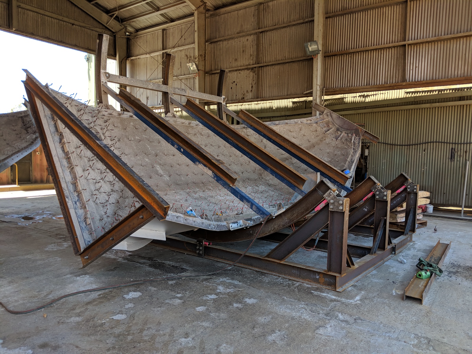 Mixing chamber sections on fabrication jigs